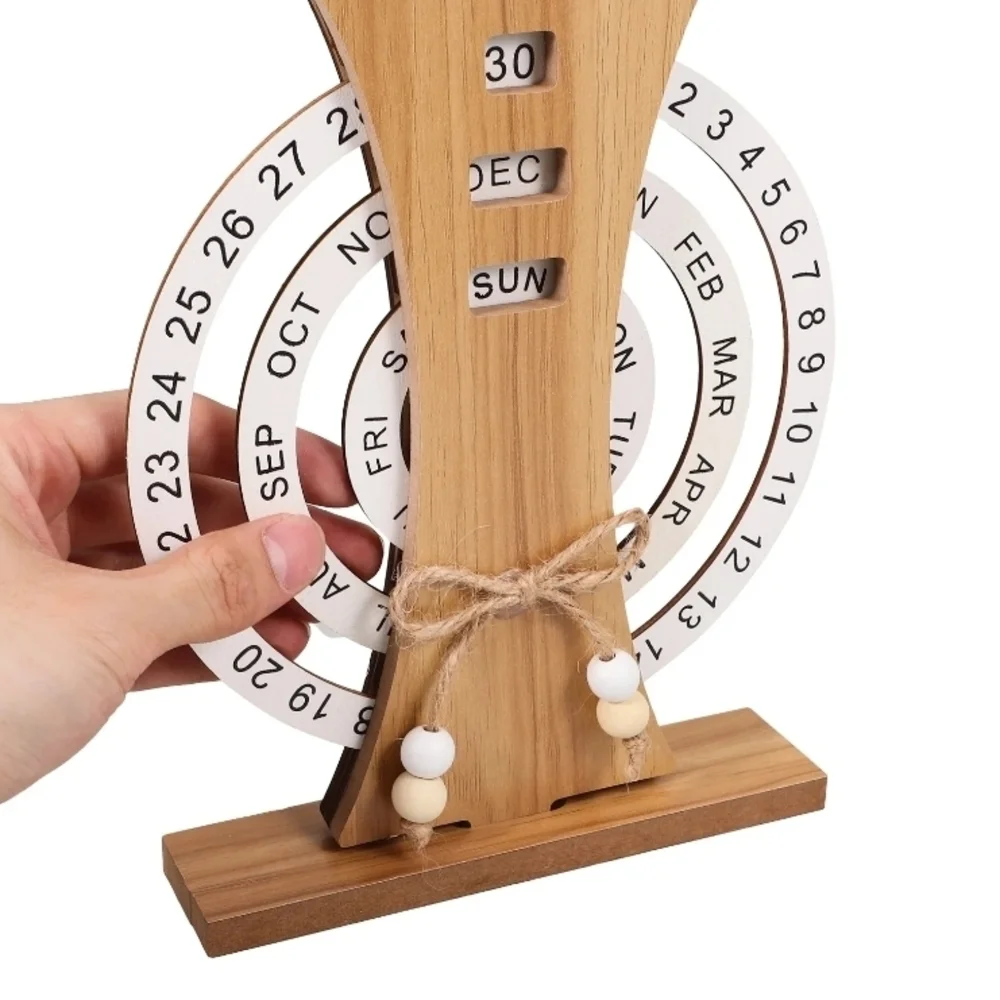 Wooden Perpetual Calendar with Beads